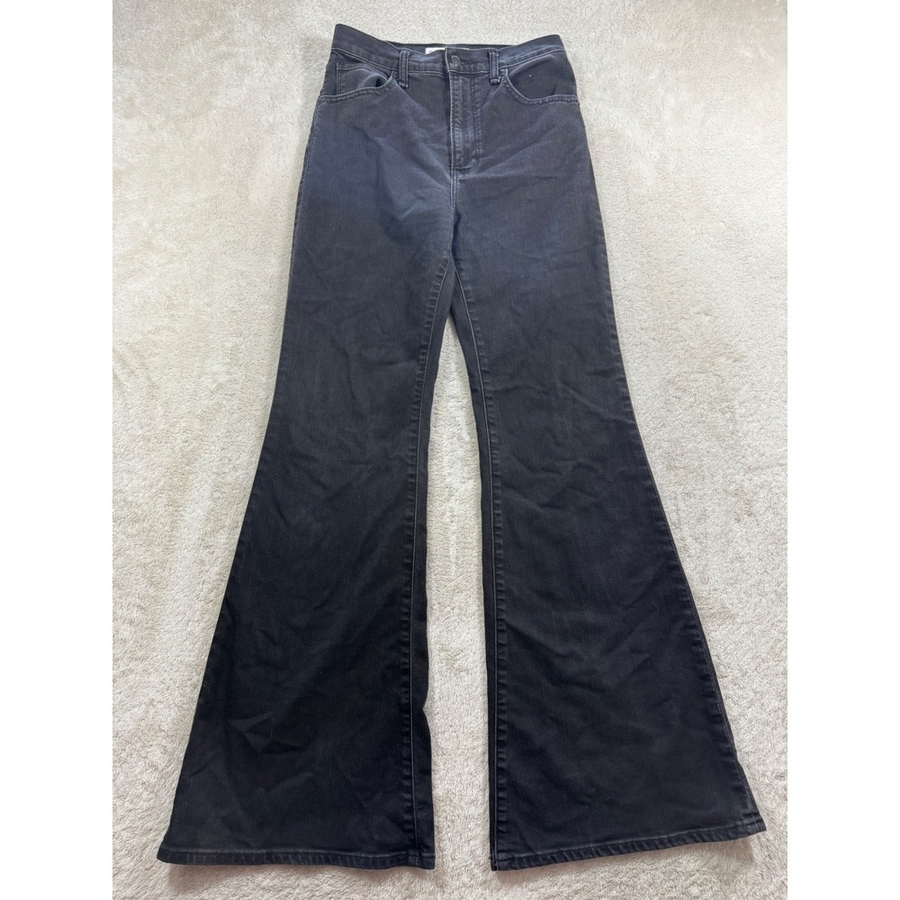 Abercrombie & Fitch Womens The Flare High Rise Black Jeans 27/4 Meas: 26x31.5